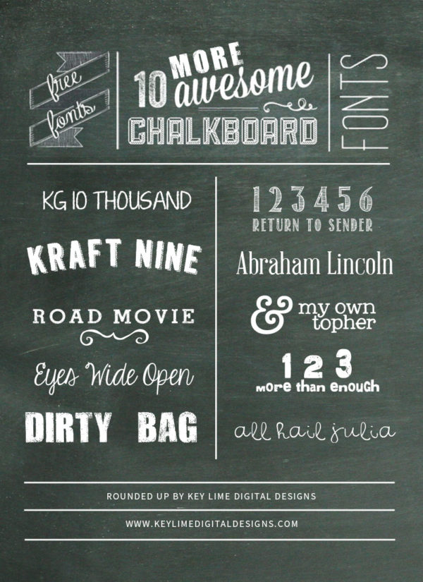 10 FREE Chalkboard Fonts - Kendra John Designs