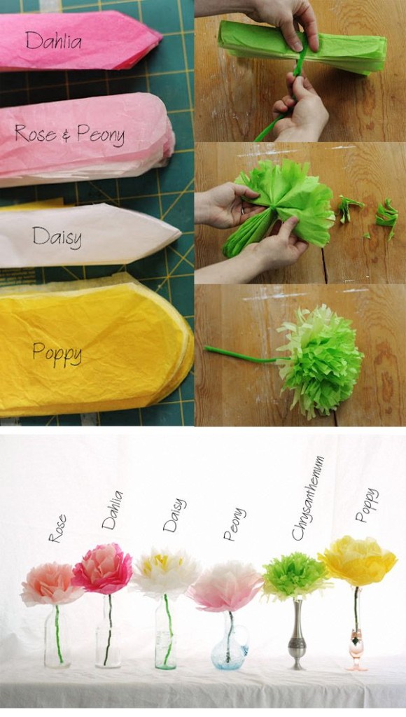 Tissue Paper Flowers - 15 Tutorials on how to make them!