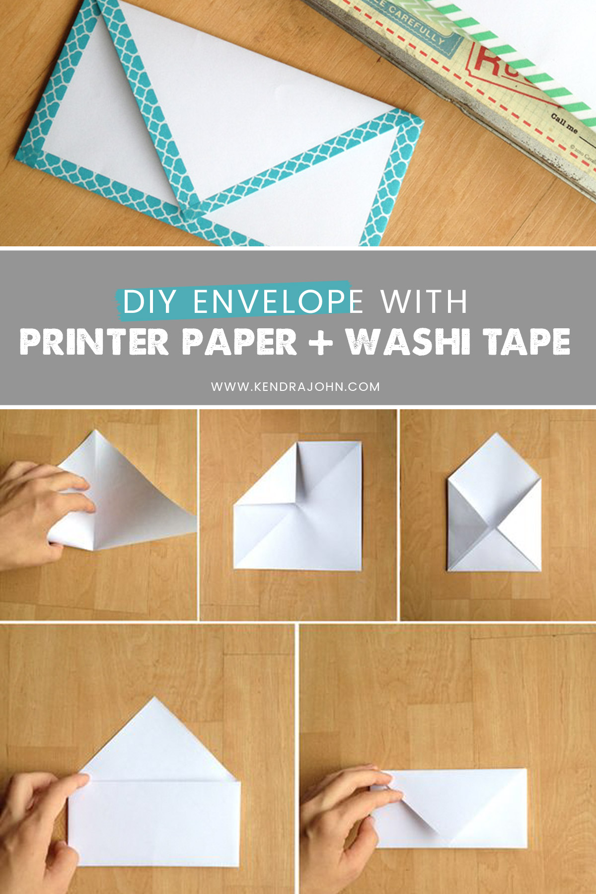 DIY Paper Envelope Easy Kendra John Designs