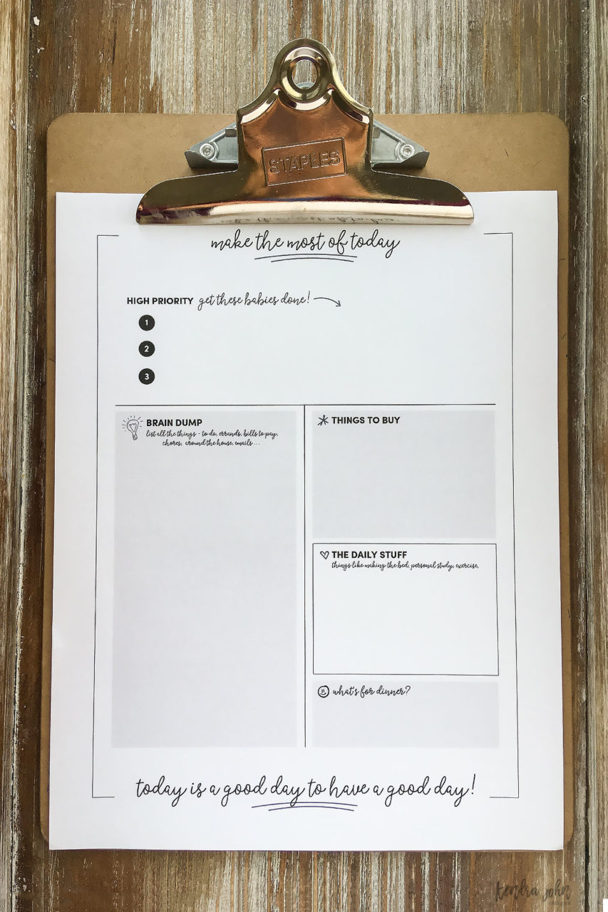 Get More Done - Daily To Do Sheet Printable - Kendra John Designs