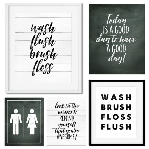 10 Free Black and White Bathroom Printables Kendra John Designs