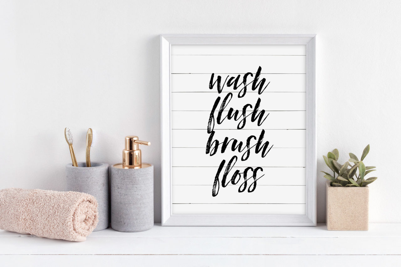 10 Free Black and White Bathroom Printables - Kendra John Designs