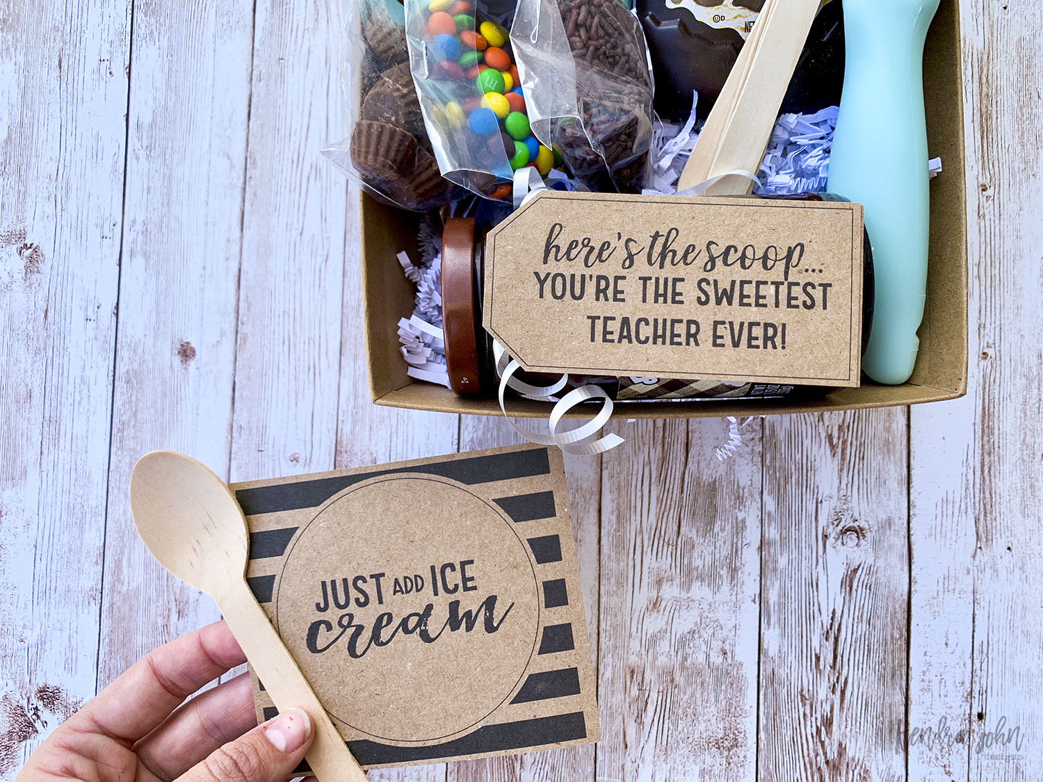 DIY Ice Cream Sundae Kit Gift Basket + Free Tags - An Oregon Cottage