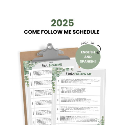 Free 2025 Come Follow Me Schedule